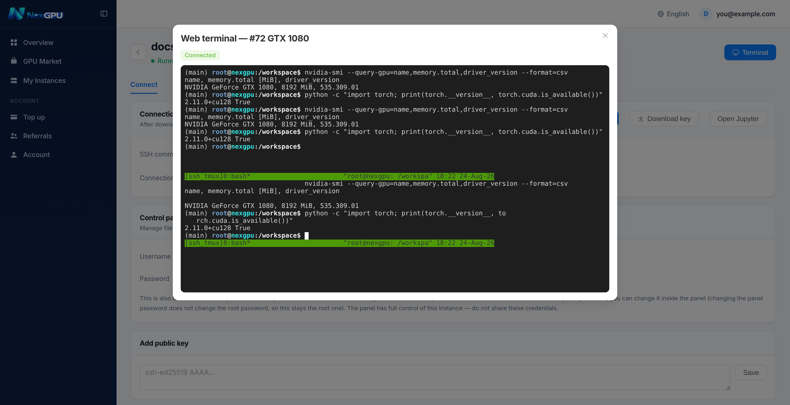 Web terminal